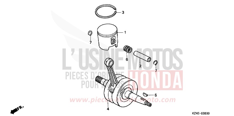 CRANKSHAFT/PISTON for CR125R EXTREME RED (R292) from 2004