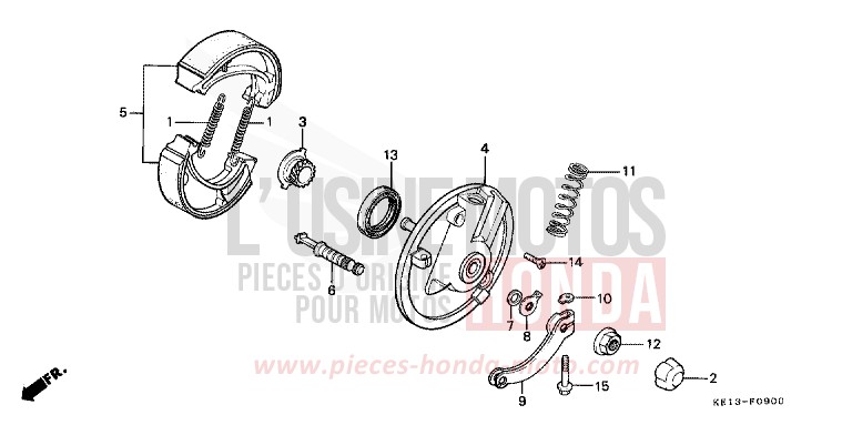 FRONT BRAKE PANEL (1) for MTX125R SHASTA WHITE (NH138) from 1983