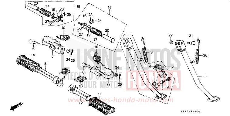 STEP/STAND (1) for MTX125R SHASTA WHITE (NH138) from 1983