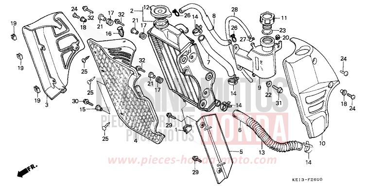 RADIATOR for MTX125R SHASTA WHITE (NH138) from 1983