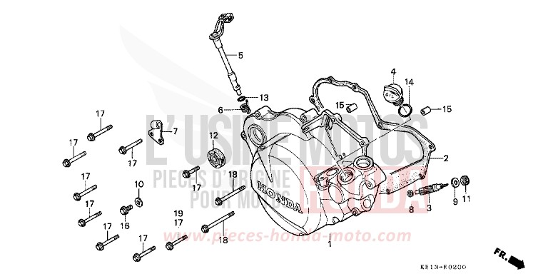 RIGHT CRANKCASE COVER for MTX125R CORTINA WHITE (NH111) from 1985