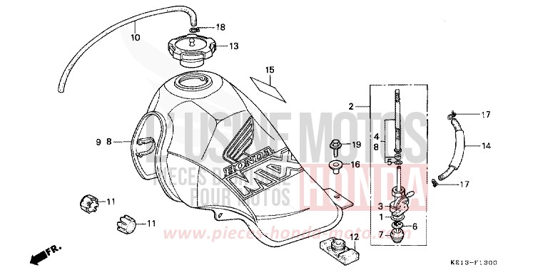 FUEL TANK for MTX125R CORTINA WHITE (NH111) from 1985