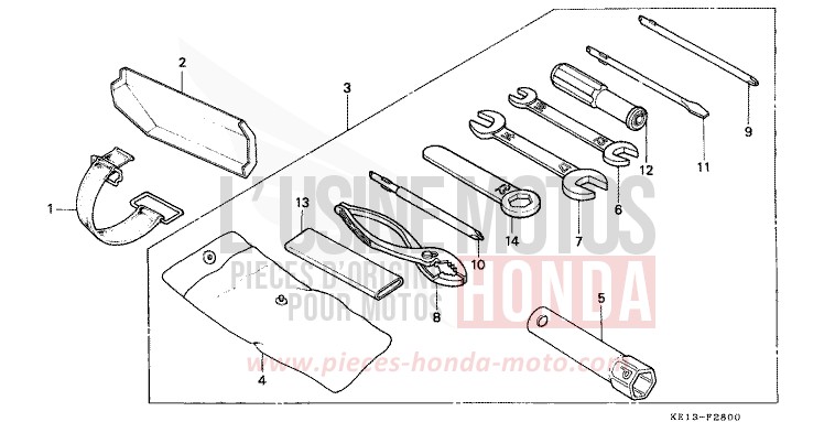 TOOLS for MTX125R EXCEL BLACK (NH57) from 1985