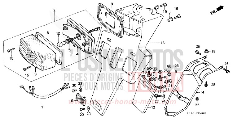 TAILLIGHT for MTX125R FIGHTING RED (R134) from 1985