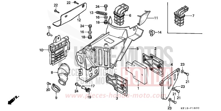 AIR CLEANER for MTX125R FLASH RED (R119) from 1985