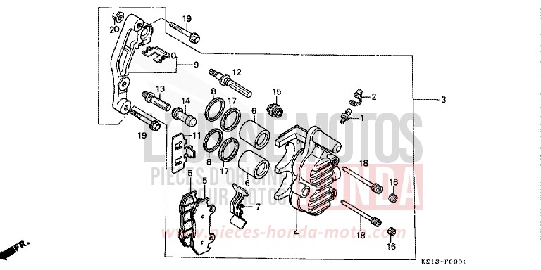 FRONT BRAKE PANEL (2) for MTX125R BLACK (NH1) from 1985