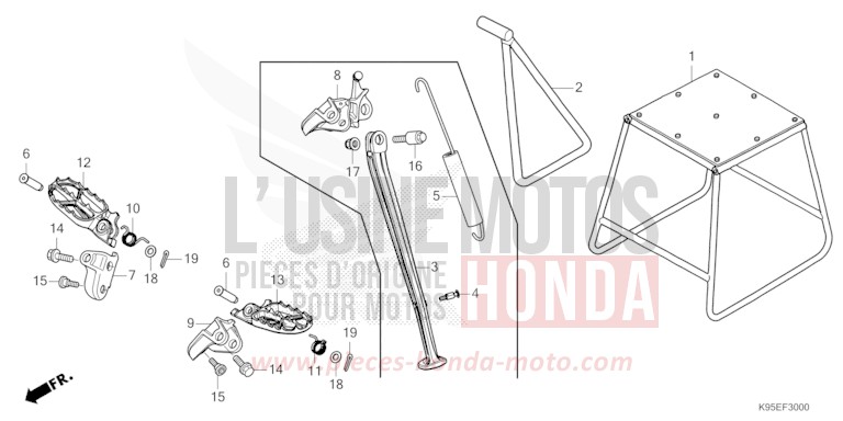 STEP/STAND for CRF250R EXTREME RED (R292) from 2022