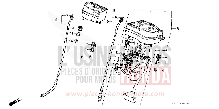METER for MTX125R CORTINA WHITE (NH111) from 1987