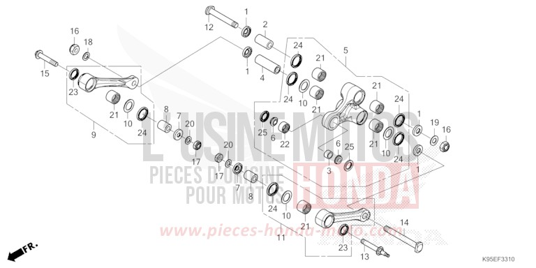 CUSHION ARM for CRF250R EXTREME RED (R292) from 2022