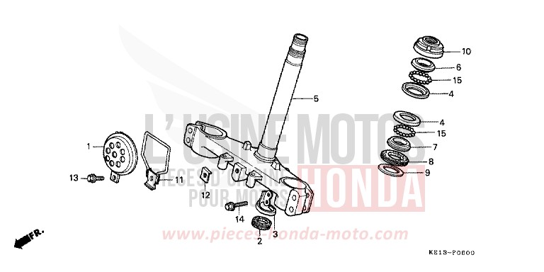 STEERING STEM for MTX125R EXCEL BLACK (NH57) from 1987