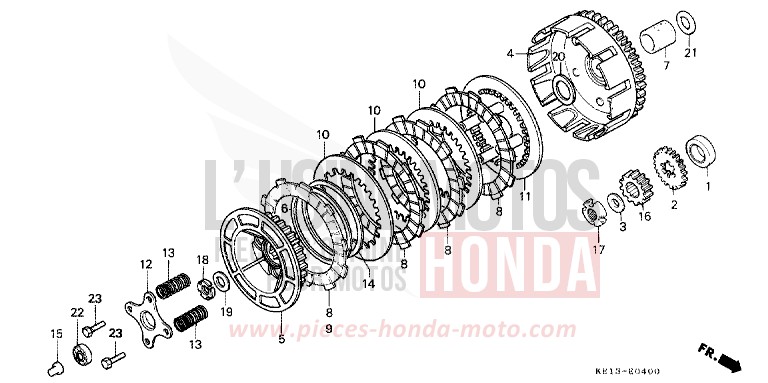 CLUTCH for MTX125R FIGHTING RED (R134) from 1987