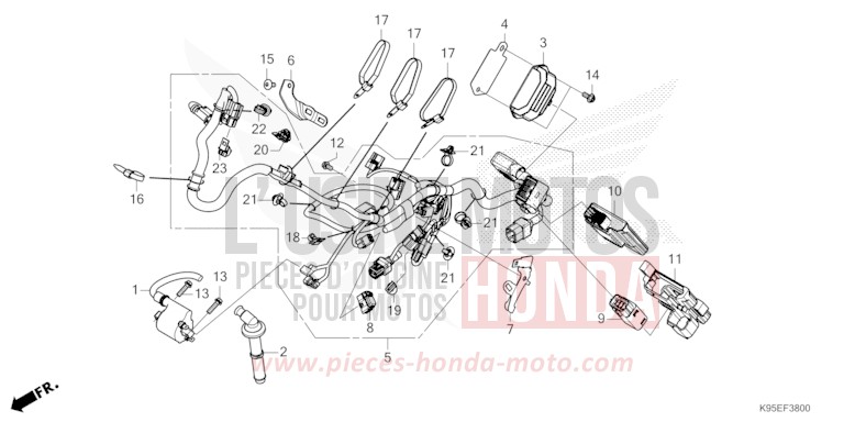 WIRE HARNESS for CRF250R EXTREME RED (R292) from 2022