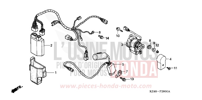 C.D.I. UNIT/SERVO MOTOR for CR125R EXTREME RED (R292) from 2004