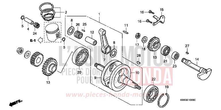CRANKSHAFT/PISTON for NSR125R FIGHTING RED (R134E) from 1993