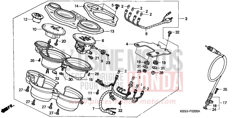 METER for NSR125R FIGHTING RED (R134E) from 1993