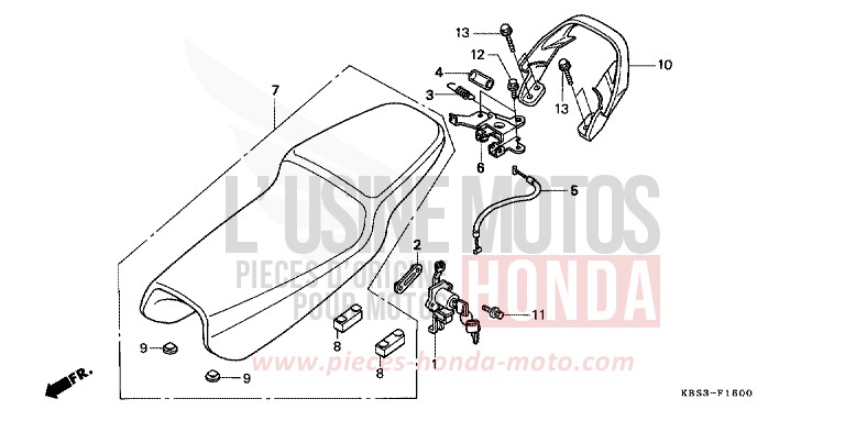SEAT for NSR125R FIGHTING RED (R134E) from 1993