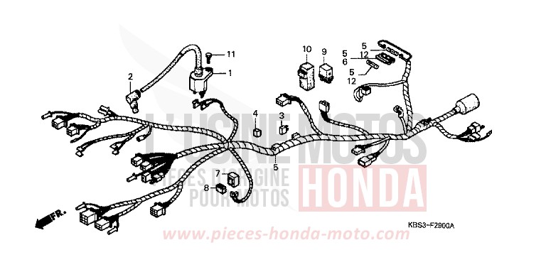 WIRE HARNESS for NSR125R FIGHTING RED (R134E) from 1993