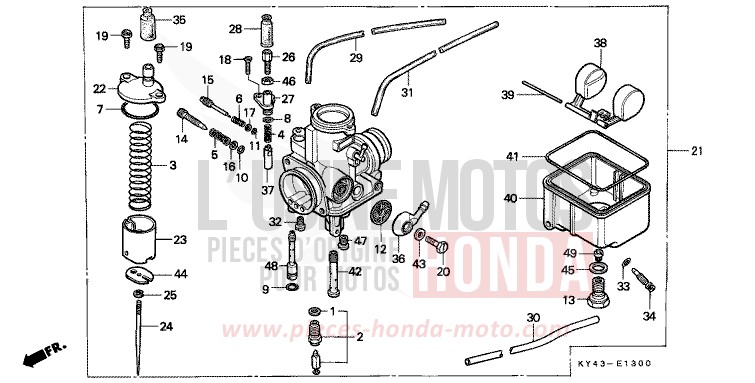 CARBURETOR for NSR125R NASHI (NASHI) from 1989