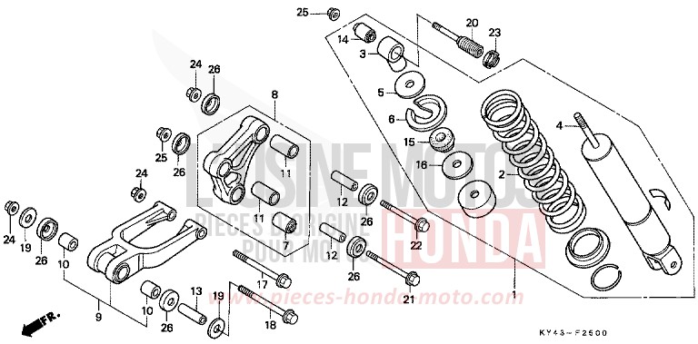 REAR CUSHION for NSR125R REAL WHITE (NH250K) from 1989