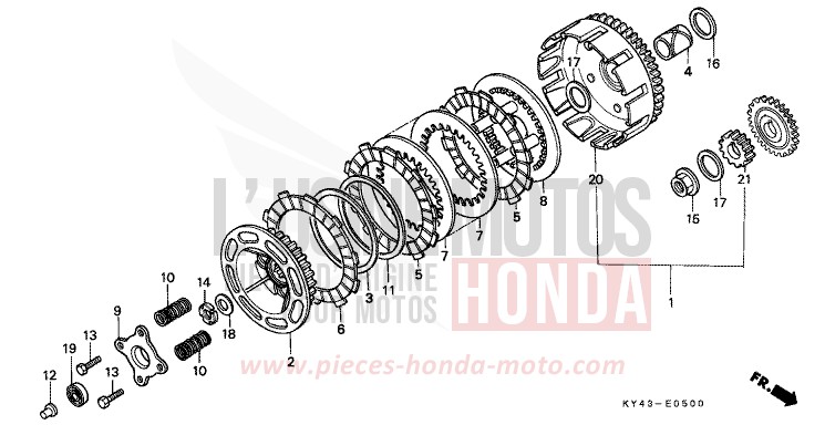 CLUTCH for NSR125R REAL WHITE (NH250K) from 1990