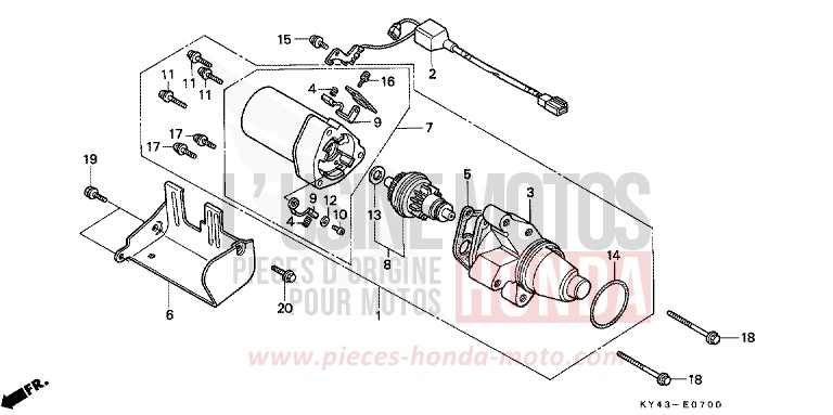 STARTING MOTOR for NSR125R REAL WHITE (NH250K) from 1990