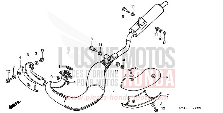 EXHAUST MUFFLER for NSR125R REAL WHITE (NH250K) from 1990