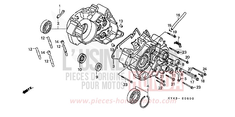 CRANKCASE for NSR125R BLACK (NH1) from 1991
