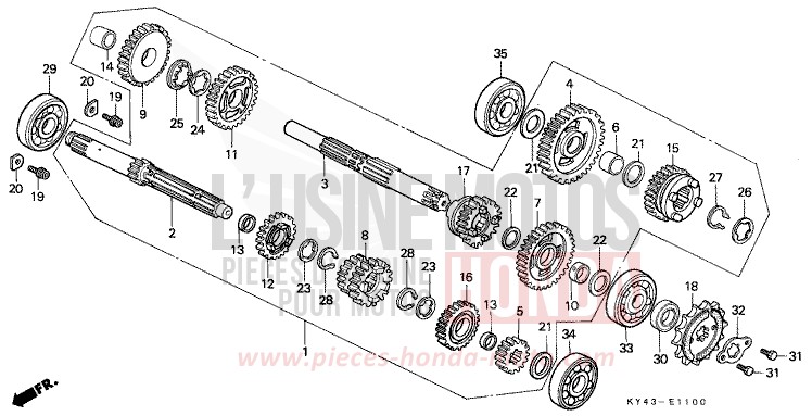 TRANSMISSION for NSR125R BLACK (NH1) from 1991