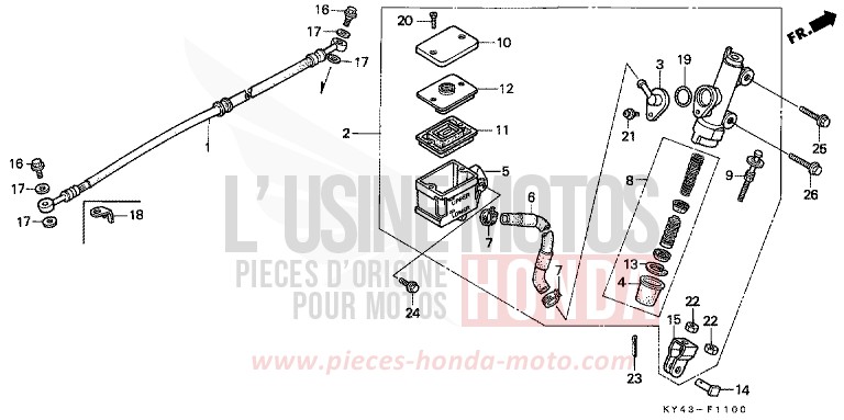 REAR BRAKE MASTER CYLINDER for NSR125R BLACK (NH1) from 1991