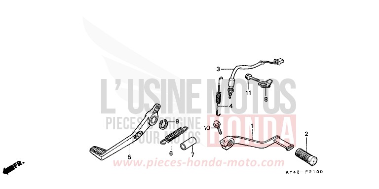 BRAKE PEDAL/ CHANGE PEDAL for NSR125R BLACK (NH1) from 1991
