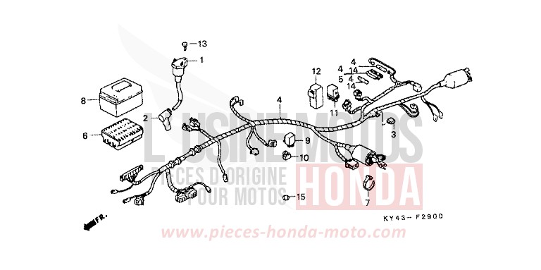 WIRE HARNESS for NSR125R BLACK (NH1E) from 1992