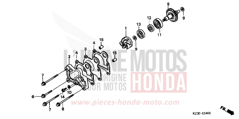 WATER PUMP for CR250R EXPLOSION RED (R254) from 2001