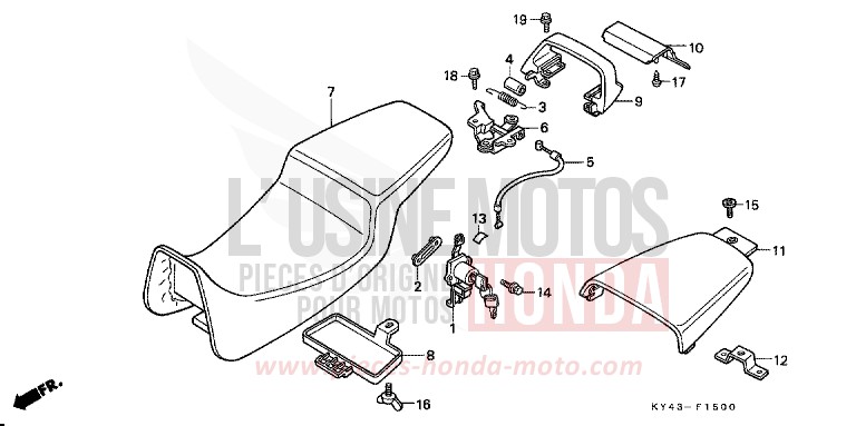SEAT for NSR125R REAL WHITE (NH250H) from 1992