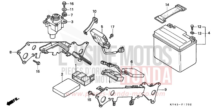 BATTERY/SERVO MOTOR for NSR125R REAL WHITE (NH250H) from 1992