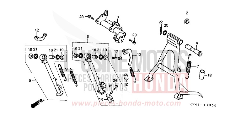 STAND for NSR125R REAL WHITE (NH250H) from 1992