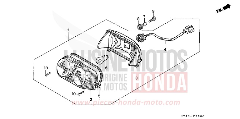 TAILLIGHT for NSR125R REAL WHITE (NH250H) from 1992