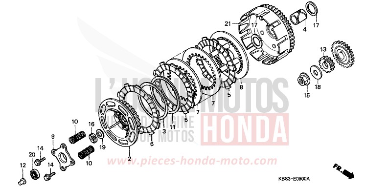 CLUTCH for NSR125R REAL WHITE (NH250K) from 1994