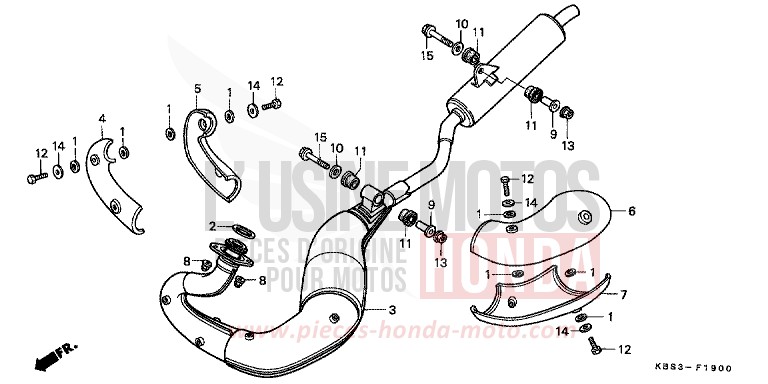 EXHAUST MUFFLER for NSR125R SPARKLING RED (R127) from 1997