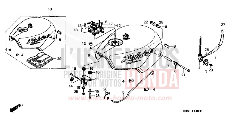 FUEL TANK for NSR125R HEAVY GRAY METALLIC-U (NH194) from 1998