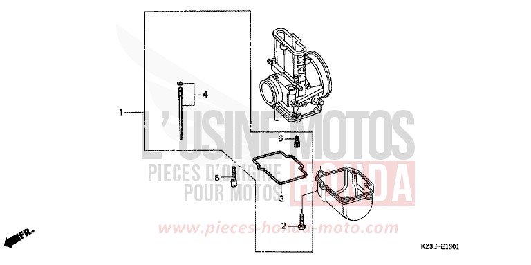 CARBURETOR O.P. KIT (2) for CR250R EXPLOSION RED (R254) from 2001