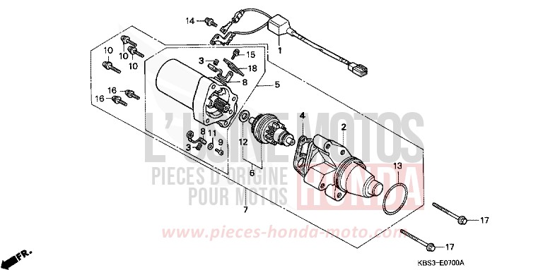 STARTING MOTOR for NSR125R BLACK (NH1E) from 1999