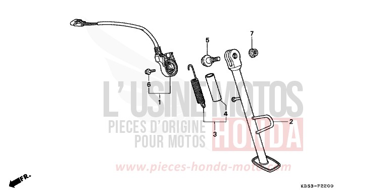 SIDE STAND for NSR125R BLACK (NH1E) from 1999