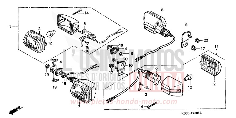 WINKER (2) for NSR125R BLACK (NH1E) from 1999