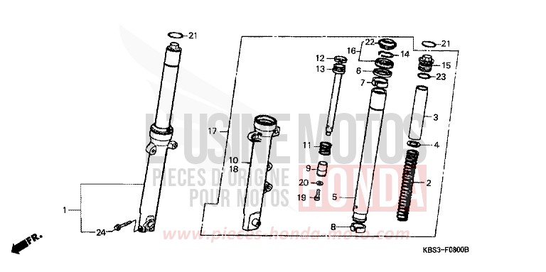 FRONT FORK for NSR125R SPARKLING RED (R127V) from 1999
