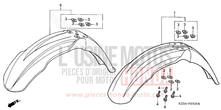 PARAFANGO ANTERIORE per CR125R EXTREME RED (R292) del 2006