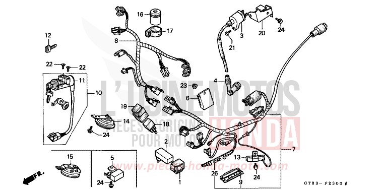 WIRE HARNESS/ IGNITION COIL for Wallaroo MARTINET BLUE METALLIC (PB223) from 1990