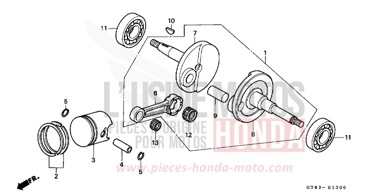 CRANKSHAFT/PISTON for Wallaroo BLACK (NH1) from 1990