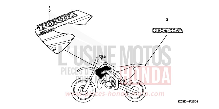 MARCHIO (2) per CR250R EXPLOSION RED (R254) del 2001