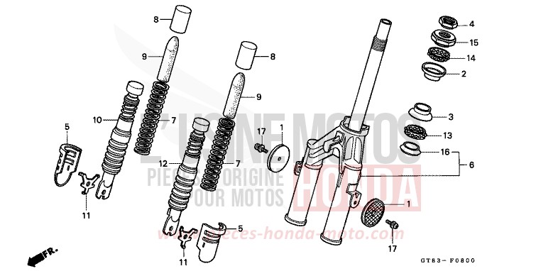 FRONT FORK for Wallaroo VIVID VIOLET (RP127) from 1990