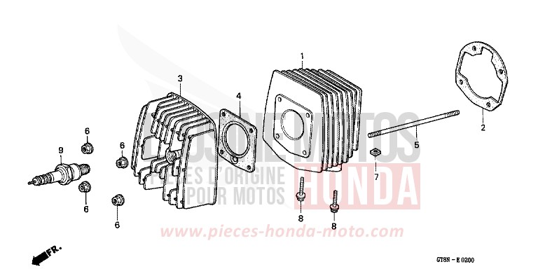 CYLINDER/CYLINDER HEAD for Wallaroo BRUGGE MAROON (R189) from 1992